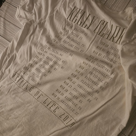 Kelly Clarkson Shirt Mens Medium White Meaning of Life 2019 Concert Tour Tee - Picture 4 of 7